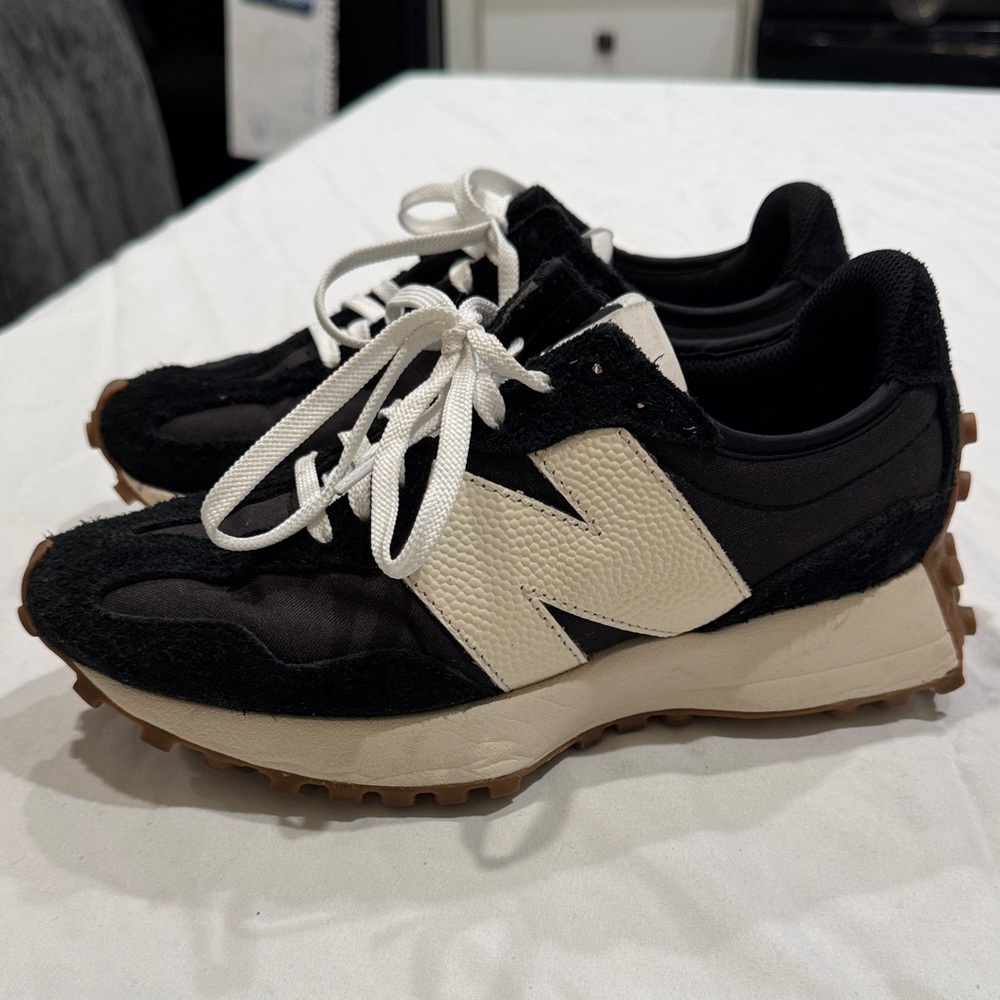 New Balance Black and Cream Athletic Shoes